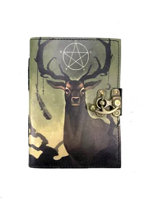 Produktbild von Hirsch Wald [M] Leder Tagebuch Skizzenbuch Notizbuch Vintage Indien UV Druck Handmade