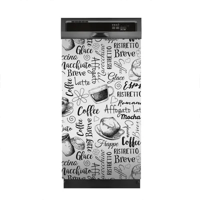 Produktbild von Aufkleber sticker 45x80 cm Dekorative folie Spülmaschine - Bildunterschrift Kaffeemotiv