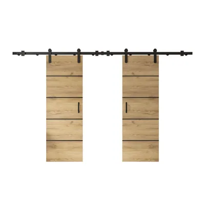 Obrázok produktu pre Posuvné dvere LOGAN PLUS DUO s madlom s tlmičom 192 cm Craft Gold dub