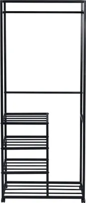 Produktbild von Kleiderständer Andorra in schwarz - auf Rollen - Metall - 75x183x35cm