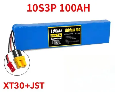 Produktbild von 36V 100Ah 18650 Lithium-Ionen-Akku - 10S3P Batteriepack - 1000W mit BMS - für E-Bike und E-Scooter - XT30 JST Stecker
