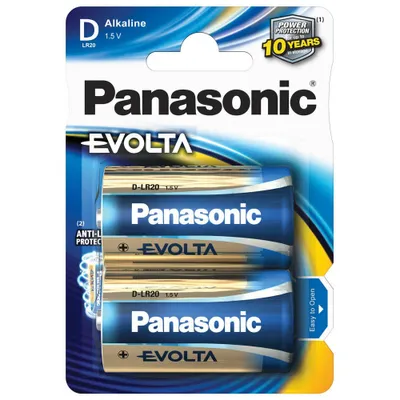 Produktbild von Panasonic Evolta D, Einwegbatterie, Alkali, 1,5 V, 2 Stück(e), Blau, D