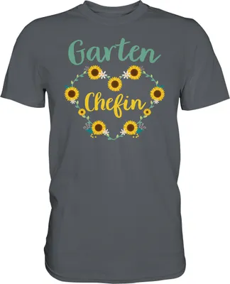 Produktbild von Garten Chefin T-Shirt Sonnenblumen Garten Motiv Gärtner Geschenk – Dark Grey / M