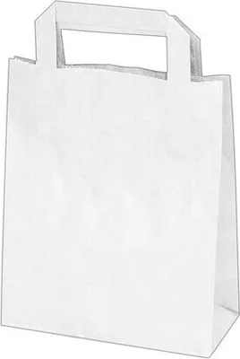 Produktbild von 50x GASTRO Papiertragetaschen 22 x 18 x  8 cm mit EAN-Code weiss