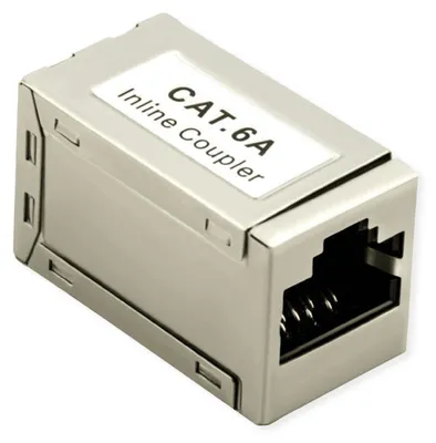 Produktbild von ROLINE RJ-45 Kupplung geschirmt, Cat.6A (Class EA), silberfarben