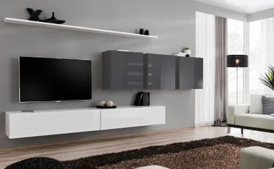 Produktbild von Modern Designer Wohnwand Holzmöbel TV-Ständer Wandschrank Wohnzimmermöbel