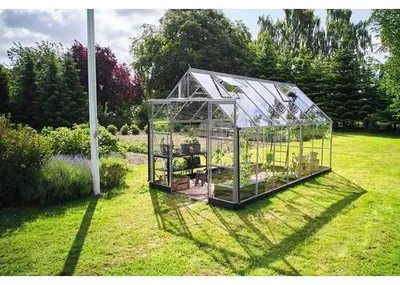 Produktbild von Gewächshaus Halls Icon 8 11,2 m² Sicherheitsglas 3 mm 254,7 x 441,3 cm aluminium