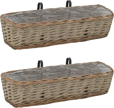 Produktbild von Maison Exclusive - Balkon-Blumentöpfe 2 Stk. Weide mit PE-Auskleidung 60 cm