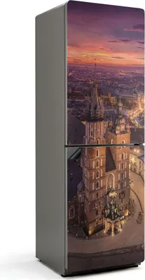 Zdjęcie produktu dla Architektura Krakowa nocą - okładka magnetyczna na lodówkę - okładka magnetyczna na lodówkę - magnes na lodówkę - samoprzylepna tablica magnetyczna - folia magnetyczna na drzwi lodówki - 60x180 cm