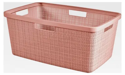 Produktbild von Jute Wäschekorb, Rosa, 46 l, 59,4 x 39,4 x 25 cm