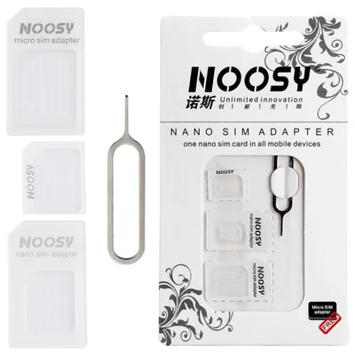 Produktbild von Noosy Sim Karte Adapter Set + Schlüssel Weiss