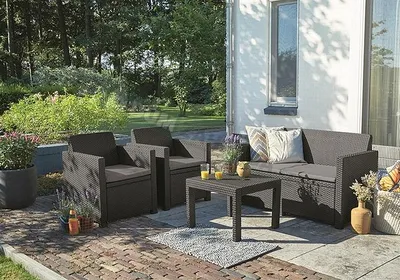 Produktbild von Gartenmöbelgarnitur Allibert Alabama – Anthrazit