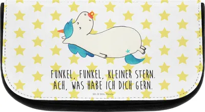 Produktbild von Mr. & Mrs. Panda kosmetiktäschchen Einhorn Schnuller - Weiß - Geschenk, Geburtstag, toilettenbeutel, Waschbeutel, Mama, Unicorn, Organizer, Geburt, Kosmetiktasche