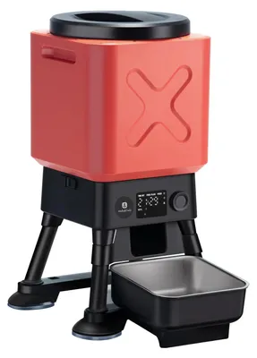Produktbild von Futterautomat Hund Futterspender Hundefutterspender - 14 Liter - Edelstahl - Einstellbare Dosierung