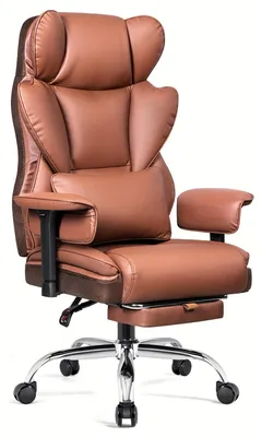 Zdjęcie produktu dla Krzesło biurowe - Krzesło do pracy - Krzesło ergonomiczne - Kolor brązowy - Regulowana wysokość