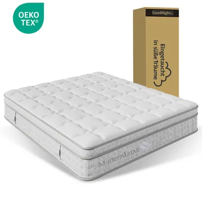 Produktbild von Merax 7-Zonen Taschenfederkernmatratze 25 cm, Kaltschaum Hybrid, ergonomisch, Härtegrad H3, 140x200 cm, atmungsaktiv, ® , Weiß