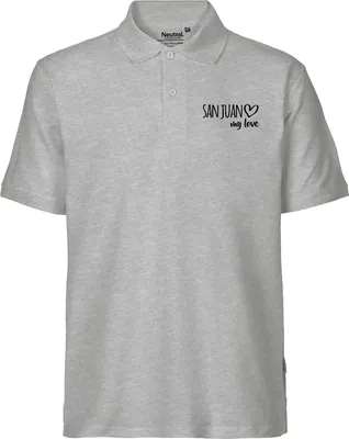 Produktbild von Huuraa Herren Polo Shirt San Juan my love M Sport Grey Bio Baumwolle Fairtrade Poloshirt Geschenkidee