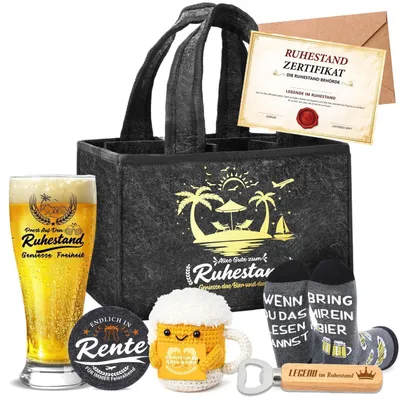 Produktbild von Geschenkset Rentner mit Bierhandtasche und Weizenbiergläsern