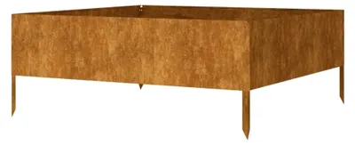Produktbild von Metall Hochbeet aus Cortenstahl, Wetterfestes Pflanzenbeet für Garten und Terrasse, 100x100x41 cm