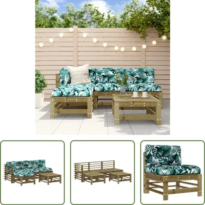 Produktbild von The Living Store 5-tlg. Garten-Lounge-Set mit Kissen Imprägniertes Kiefernholz