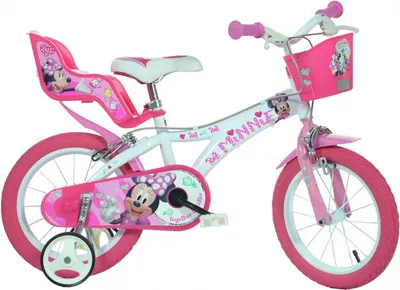 Zdjęcie produktu dla Dino rowery dziecięce dla dziewczynek Minnie Mouse 16 cali 27 cm hamulce obręczowe dla dziewczynek biały/różowy