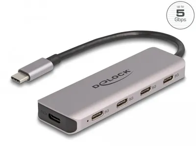Produktbild von DELOCK USB 5 Gbps 4 Port USB Type-C Hub mit USB Type-C