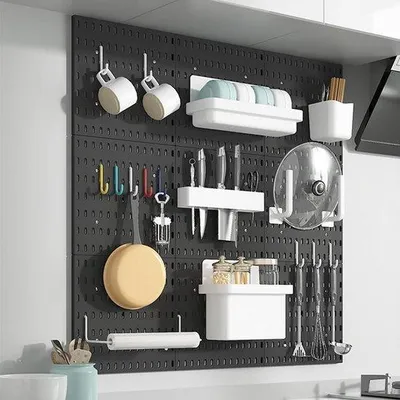 Immagine prodotto di Organizer da parete in metallo, 56 x 56 cm, nero