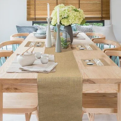 Produktbild von 30 cm x 10 m Naturjute Tischrollo - Tischdekoration für Hochzeit Landhaus Vintage Dekoration - Kommunion und Taufe