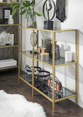 Produktbild von Ablageregal >3021-39< in Gold, Glas - 100x93x36cm (BxHxT)