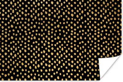 Produktbild von MuchoWow® Poster Ockergelb - Schwarz - Tupfen - Muster 90x60 cm - Schlafzimmer