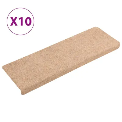 Obrázok produktu pre Schodové rohože, samolepiace, 10 ks, 65x21x4 cm, svetlohnedé, s obdĺžnikovým okrajom