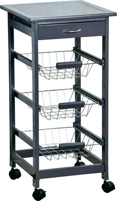 Obrázok produktu pre KESPER Kuchynský Vozík So Sklenenou Pracovnou Plochou 36 X 77 X 36 cm Šedý 25782K