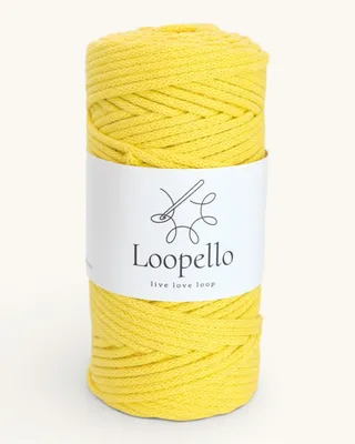 Immagine prodotto di Spago di cotone Loopello, diametro 3 mm, 100 metri – Giallo chiaro