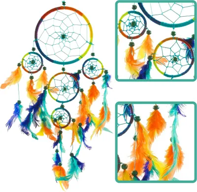 Dreamcatcher - Traumfänger KUNTERBUNT  12 cm 4 x klein