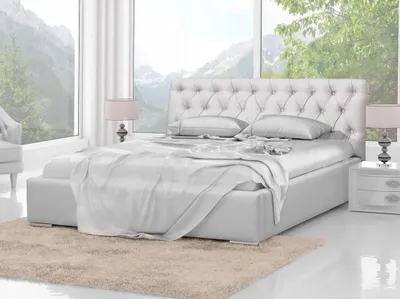 Obrázok produktu pre Čalúnená manželská posteľ 140x200 ESCALON - biela