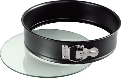 Produktbild von Tortownica "Crystal" ze szklanym dnem 26 cm w pudełku prezentowym z przepisem