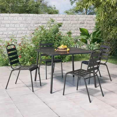 Image de The Living Store Ensemble de jardin 5 pièces Anthracite Acier