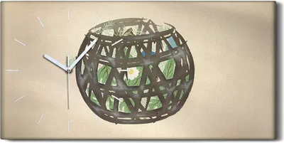 Produktbild von Dekor Leinwand Uhr Wandbilder Geräuschlos 60x30 Gemälde Abstrakte Kunst Blumen - weiße Hände