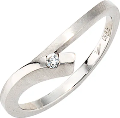 Produktbild von Ring Damenring 950 Platin teilmattiert mit Diamant Brillant 0,03ct. Platinring Innenumfang 52mm  Ø16.6mm