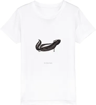 Produktbild von Mr. & Mrs. Panda Organic Kinder T-Shirt Stinktier Yoga 9-11 Jahre (134/146) - Weiß - Geschenk, Teenager, Namaste, Baumwoll, für, Liebe, Kleinkinder, Lebe, Öko, Raubtier