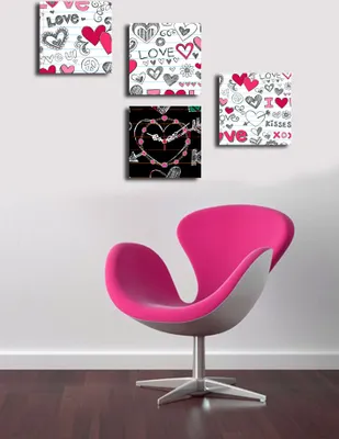 Zdjęcie produktu dla Opviq, 4P1919CS- CLA3642, kolorowy, zegar ścienny, 52 x 63 cm, 100% płótno zamszowe