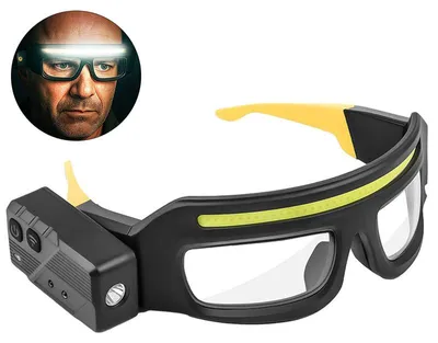 Produktbild von Schutzbrille mit Lichtern – Fahrradbrille – Schutzbrille mit Typ-C-Licht Anti-Beschlag für Schweißen, Reiten, Sport, Outdoor-Abenteuer, Motorrad