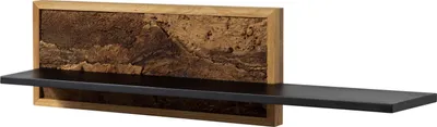 Image de MASSIVMOEBEL24 | Étagère murale 113x23x28 noir / naturel huilé LINDAU #105