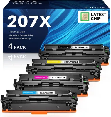 Produktbild von 207X Toner – Schwarze Tonerkartusche – Tonerpatrone – Tonerbeutel – Tonerset – Hohe Kapazität, bis zu 3150 Seiten