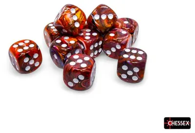 Produktbild von Chessex Würfelset 16mm Symphony weiß - 12 Stück multicolor