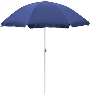 Image de Linder Exclusiv parasol bleu de jardin inclinable en forme rond, diamètre de la toile 200 cm, anti-UV protection
