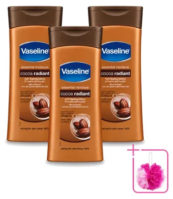 Image de 3 x Lait pour le corps au cacao Vaseline - 400 ml - Lot de 3