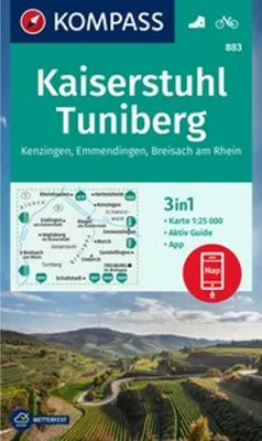 Immagine prodotto di Carta escursionistica KOMPASS 883 Kaiserstuhl, Tuniberg, Kenzingen, Emmendingen, Breisach am Rhein 1:25.000