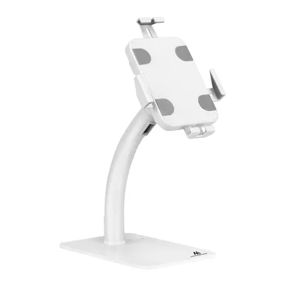 Obrázek produktu pro Maclean MC-468 Univerzální držák na tablet s funkcí zamykání, 7,9 až 11palcový stabilní stojan na stůl nebo na stěnu pro tablety s ochranou proti krádeži, pro propagační účely (bílý)