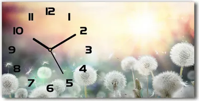 Produktbild von Wanduhr aus Glas – 60x30 cm - Glasbild - Glasuhr - Gehärtetes Glas - schwarze-zeiger - Ein Feld von dmuchawy